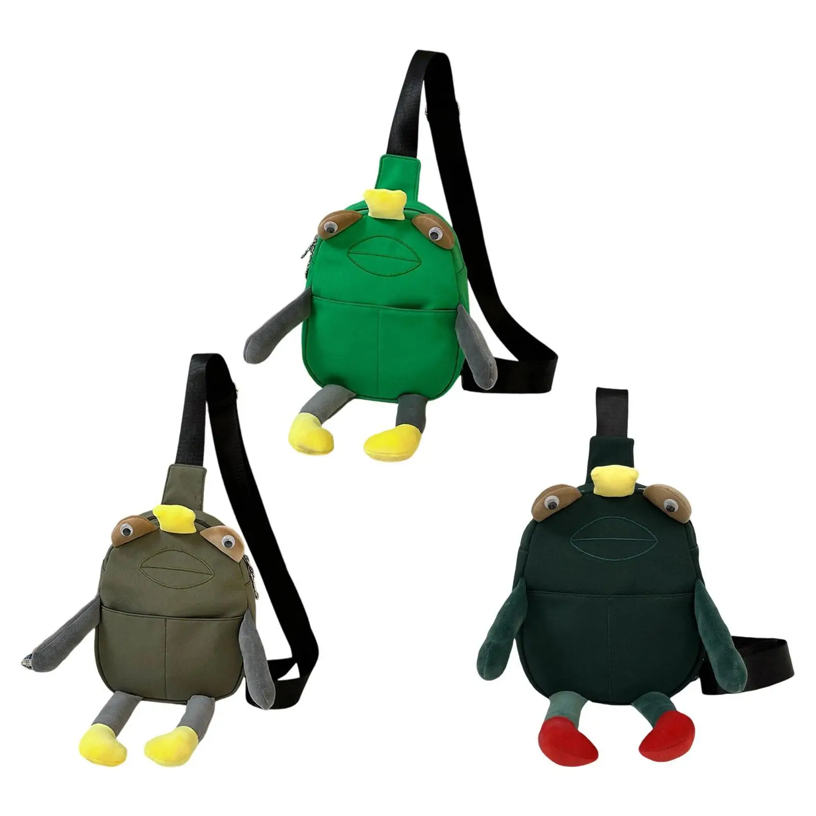 カエル クロスボディバッグ 素敵なカジュアルチェンジポーチ 軽量ソフトトラベル財布