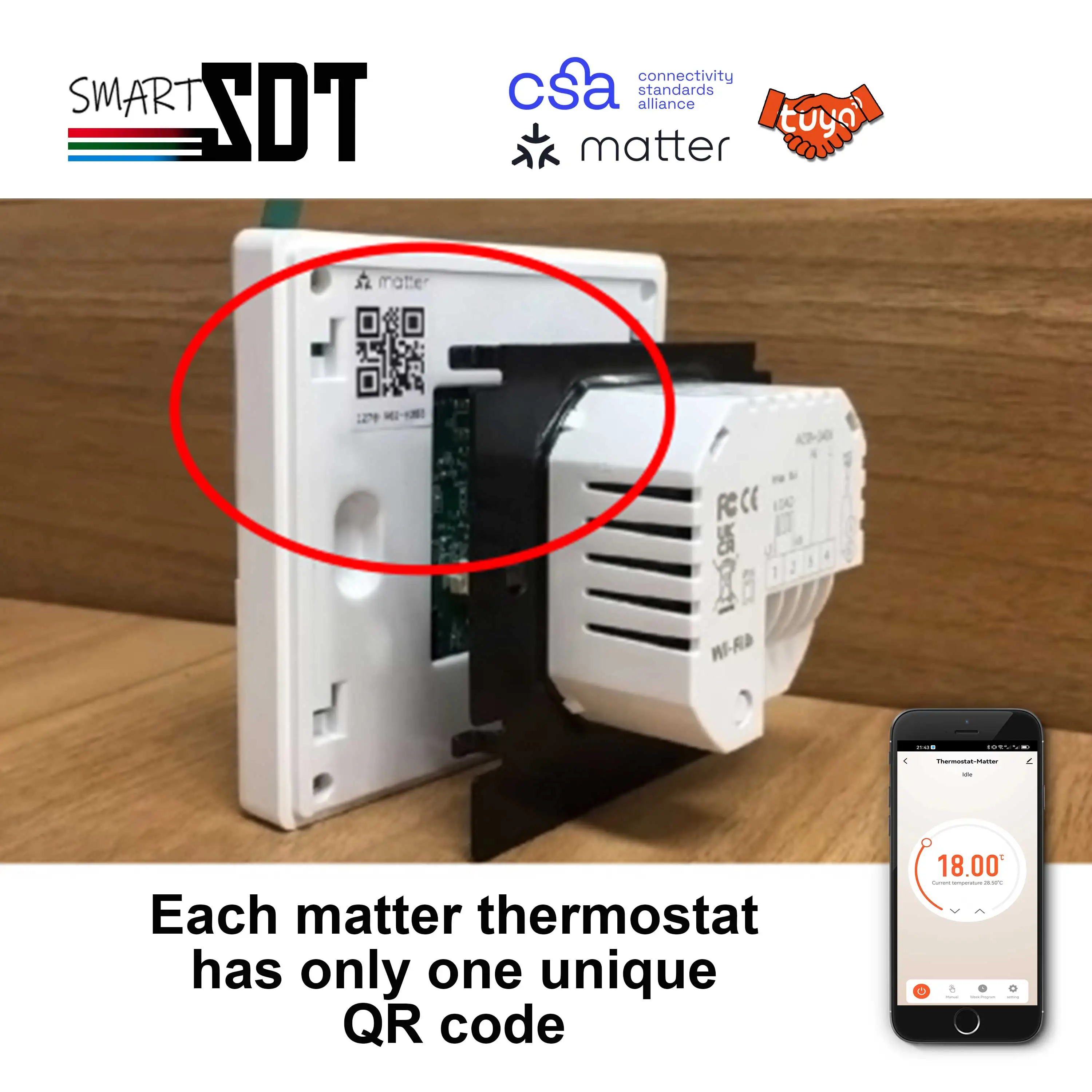 Floor heating MATTER Thermostat of 24V 220V Works with Alexa,Apple Smart Home Google Assistant Compatible ZIGBEE, WIFI