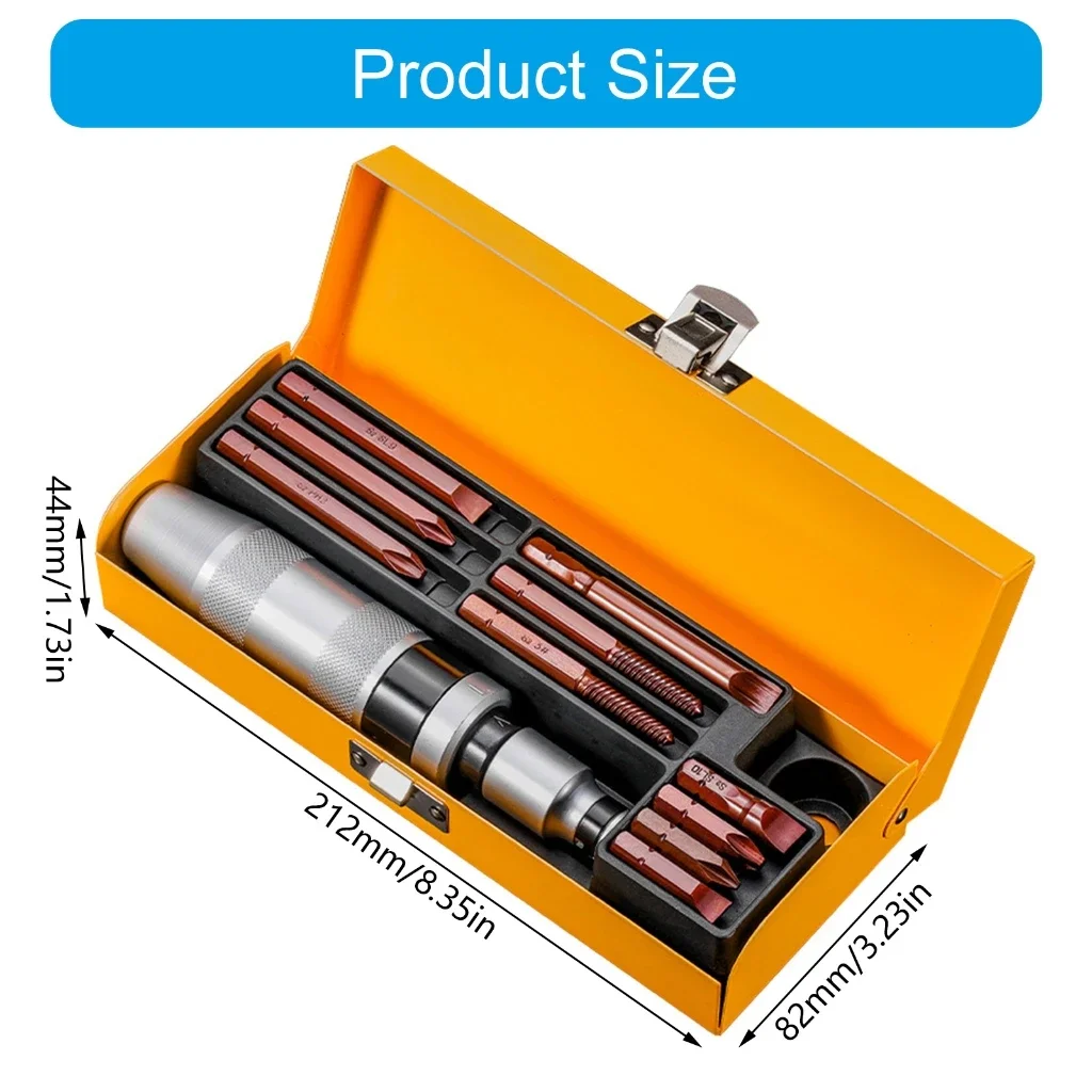 12pcs Manual Impact Driver Bit Set for Dismantling Rusty Screws And Extracting Broken Bolts - Tool for Old Damaged Bolts Removal
