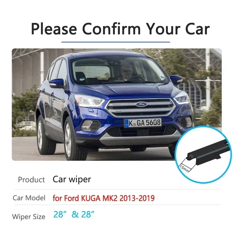 For Ford KUGA 2013~ 2019 Mk2 Escape Car Wiper Blades Front Window Windscreen Windshield Car Accessories 2014 2015 2016 2017 2018