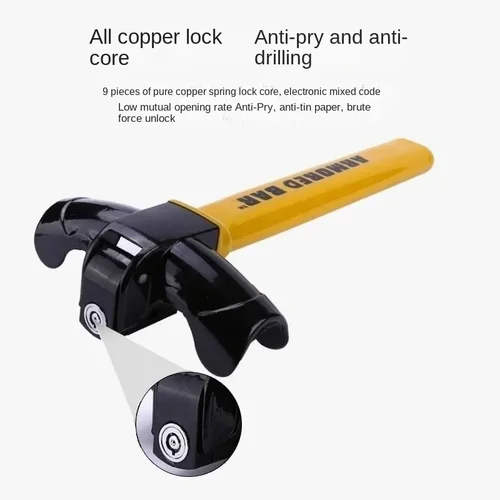 Imagen 2 del producto Cerradura del volante del automóvil: tipo T. Es una cerradura de seguridad para automóviles y autodefensa. También funciones como cerradura delantera de un automóvil y cerradura antirrobo.