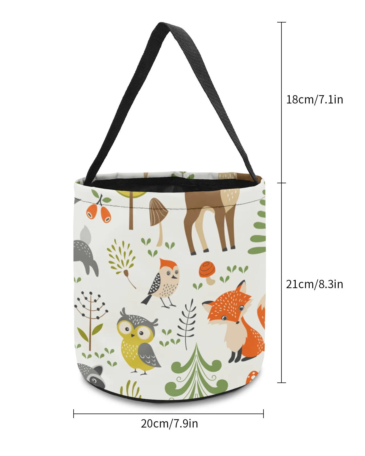 Forest Cartoon Animals World Fox Bunny Owl Decor Toys Storage Basket Candy Bag Gifts For Kids Tote Cloth Bag Party Favor Bags