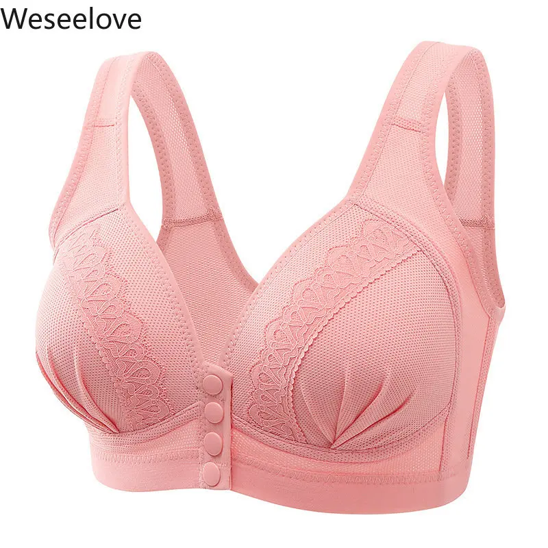 Sexy Front Closure Bra Women  Fastening  Wireless s for  Push Up Lingerie Plus Size ssiere No Steel Ring