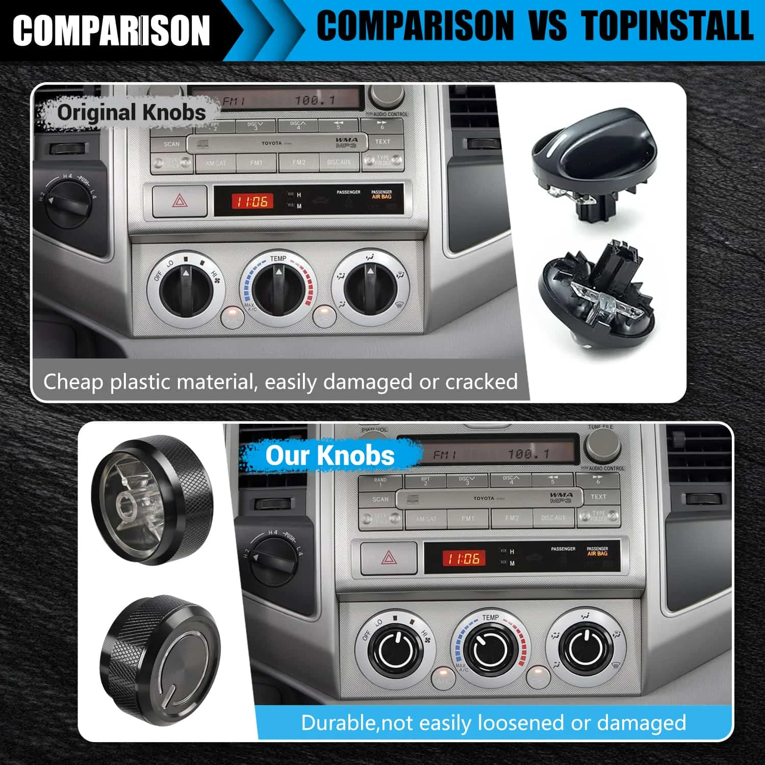 3 قطعة/المجموعة A/C مكيف هواء للسيارة سخان التبديل التحكم تكييف المقبض جزء لتويوتا تاكوما 2005 2006 2007 2008 2009-2015