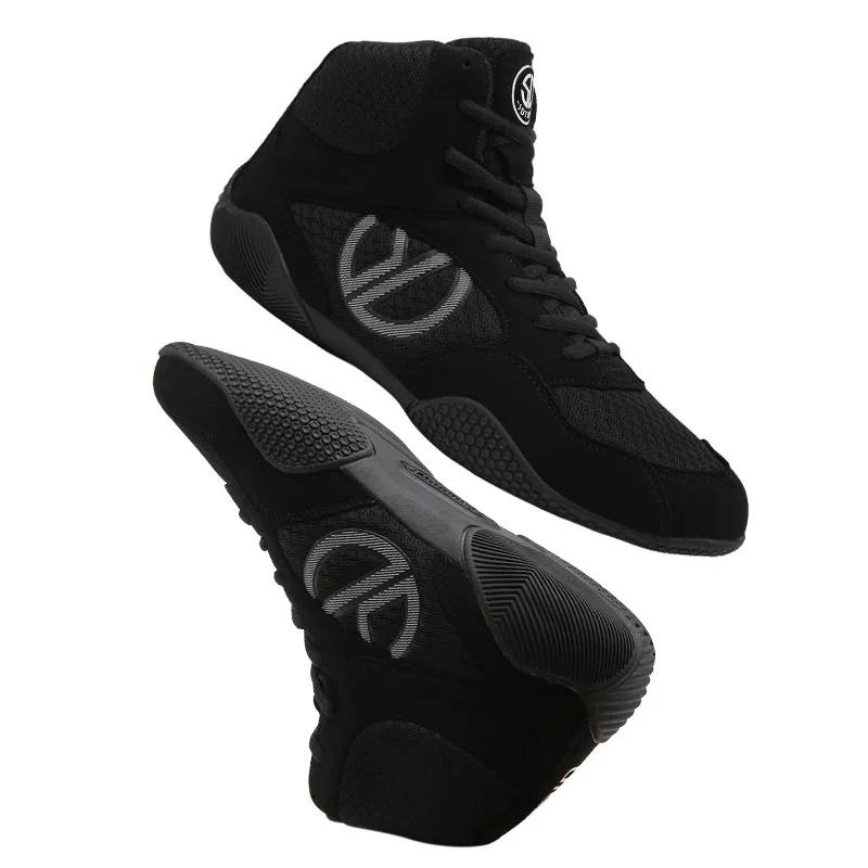 Men Wrestling Shoes Professional Fight Training Boxing Shoes Breathable Large Size 50