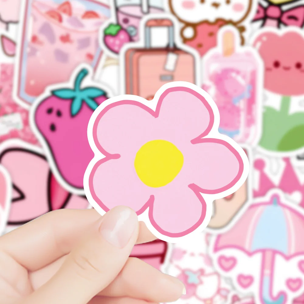 10/30/50PCS Cartoon Pink Girly Heart Sticker Graffiti iPad Helmet  Guitar DIY Personalized Wall Sticker Toy Decoration Wholesale