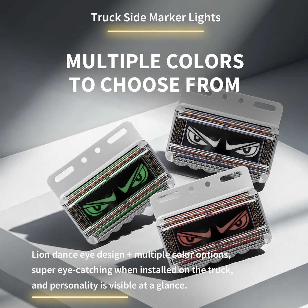 1/2PCS 12V-24V Truck Square Shaped Eye Side Marker Light LED Clearance Lamp Dynamic Flowing Signal Light With Bracket