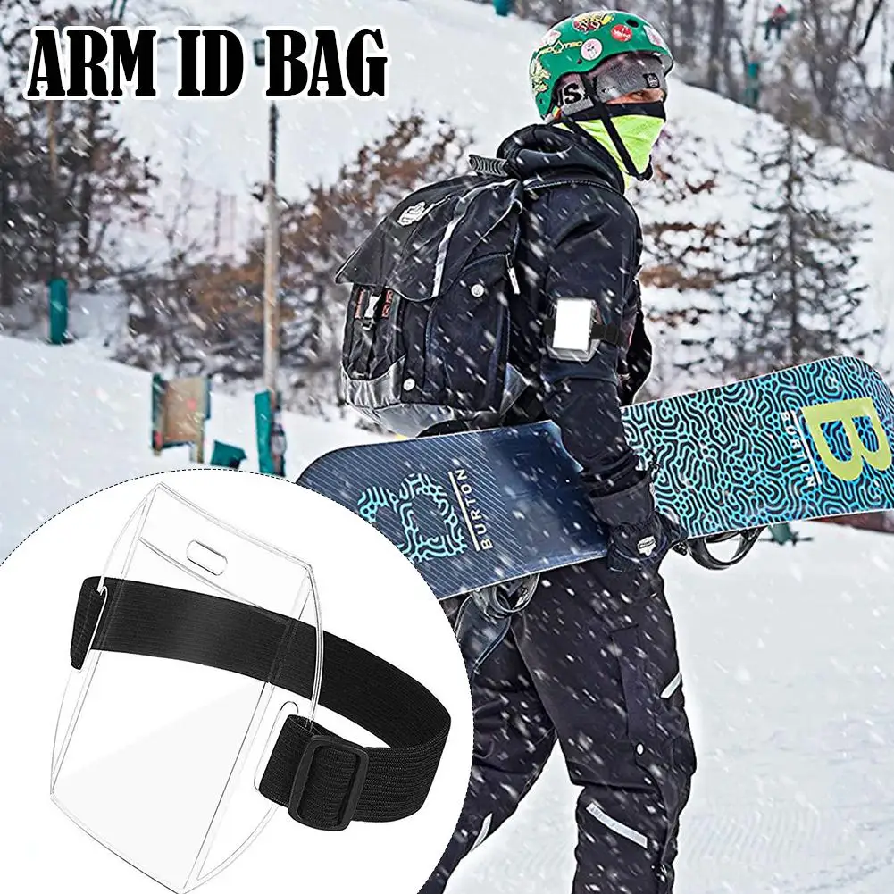 Waterproof Ski Pass Holder with Adjustable Armband & Lanyard - ID Card Case for Skiing, Snowboarding & Resort Access