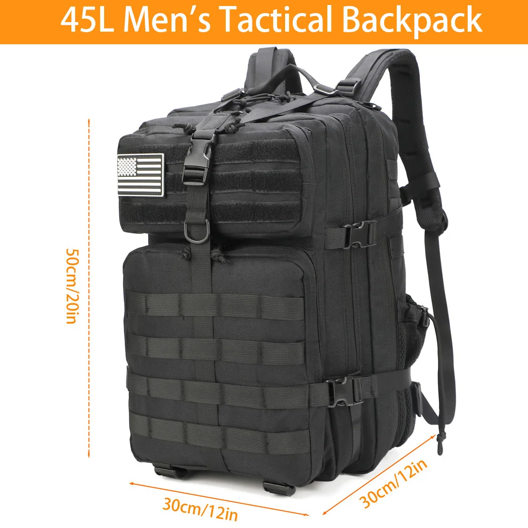 Tactical Backpack for Gun, Hunting Backpack for Men Assault Pack Backpack Bug Out Bag 45L Military Hiking Daypack 3-Day Pack