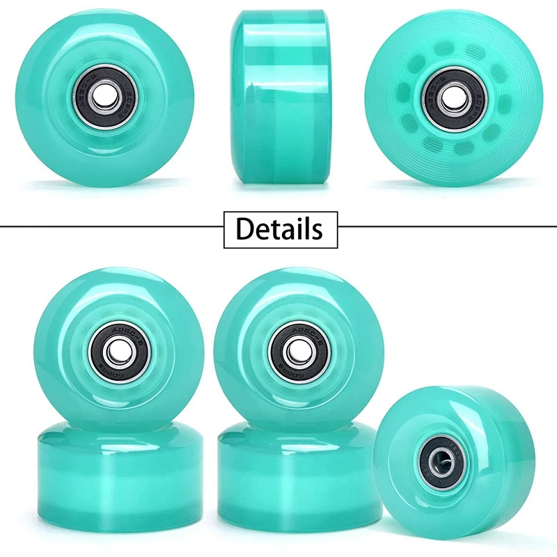 A56XQ 8Pcs 58mmx32mm,82A Outdoor/Indoor Quad Roller Skate Wheels,PU Wheels Replacements Double-Row Roller Skating Accessories