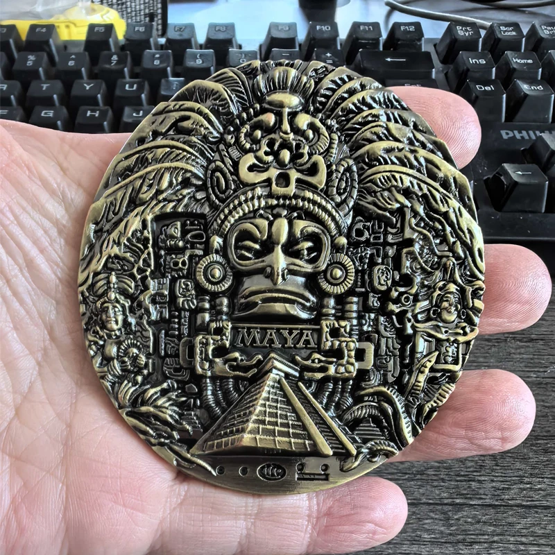 Calendrier Antique mexicain aztèque maya, pièce de défi de Culture de prophétie artistique, Collections porte-bonheur et cadeaux pour adultes, enfants et adolescents