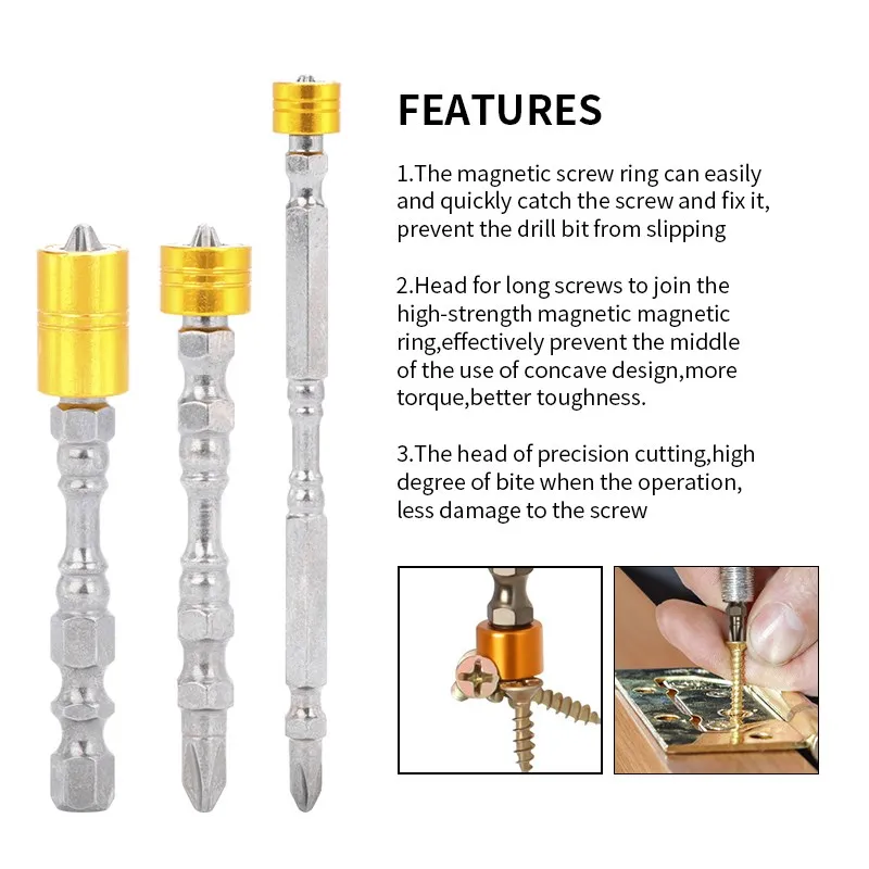 XCAN Cross Head Screwdriver 65mm 110mm Length Magnetic Screwdriver Drill Bit Hand Tools