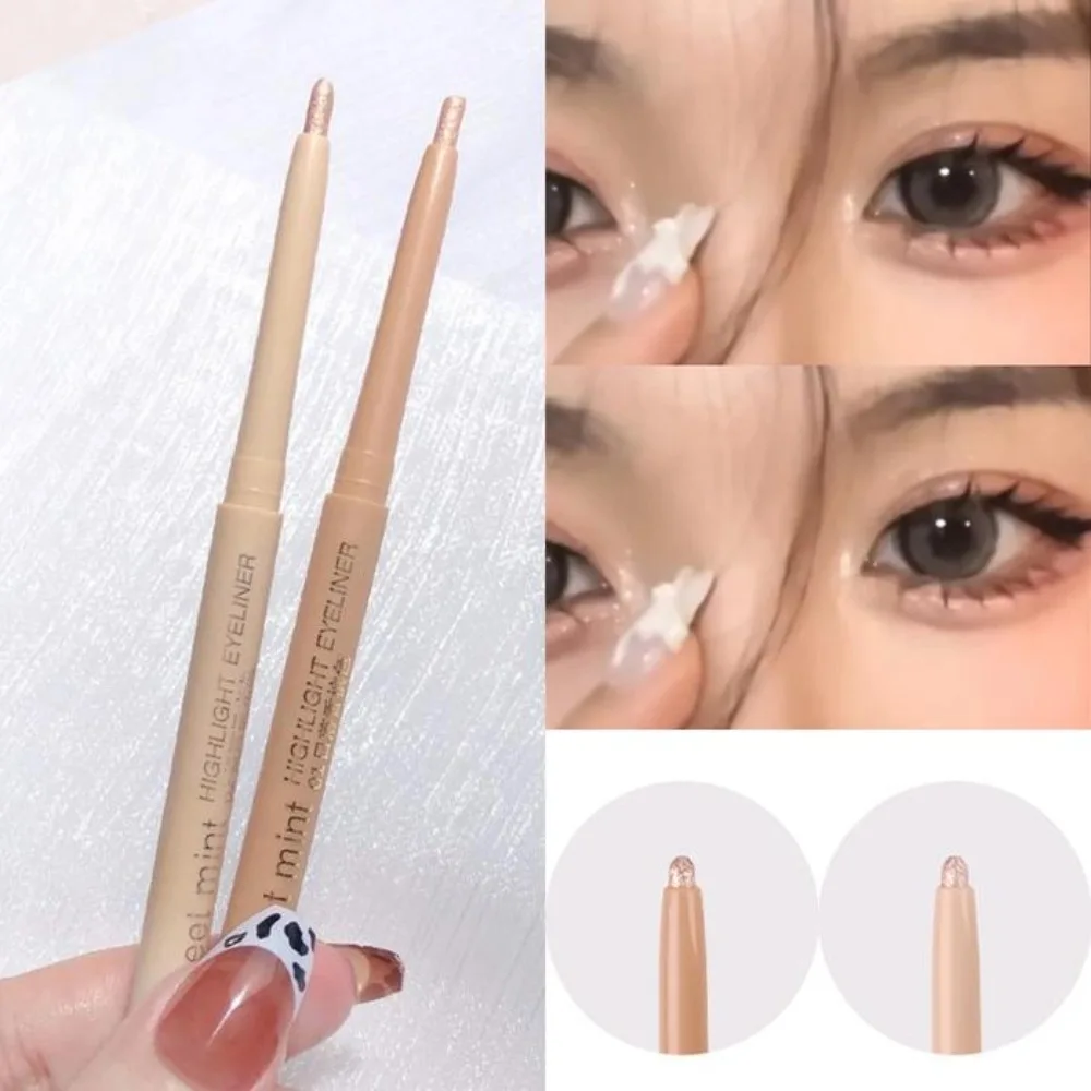 Doce menta champanhe bicho da seda delineador de alto brilho pôr do sol galáctico aurora perolado fino piscando sombra de olho caneta iluminadora