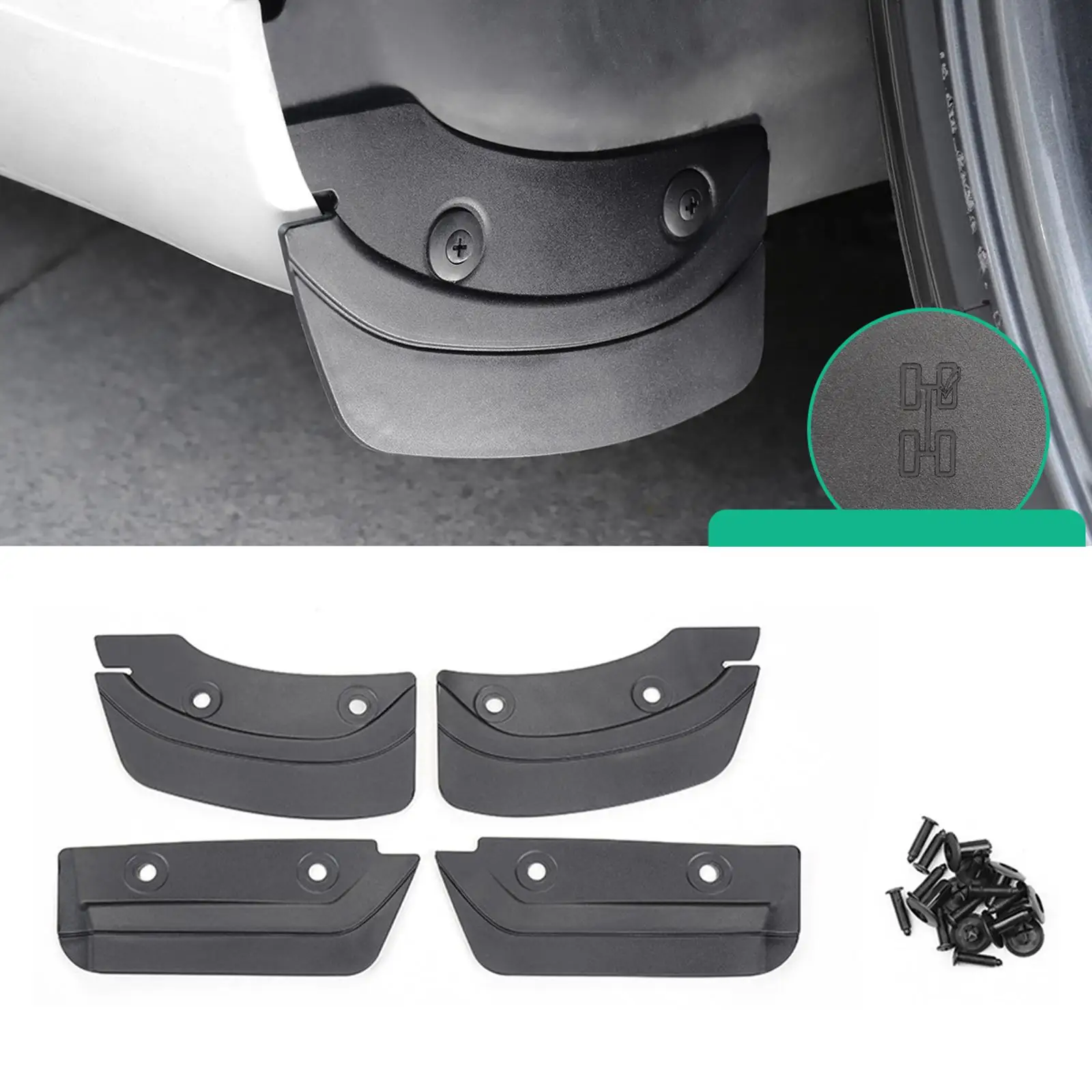 6Pcs/Set Car Mud Flaps Tire Protector Automotive Accessory Sediment Protection Guards Mudflaps for Tesla Model 3 M3-EX92