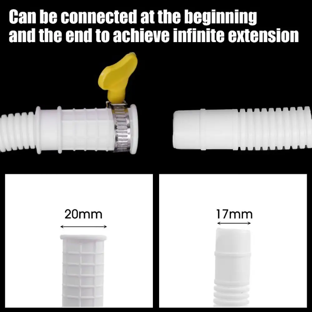 1Pcs Waste Water Outlet Expel Drain Hose Pipe Flexible Faucet Accessories Hose Tube Stretchable Soft White PP Plumbing