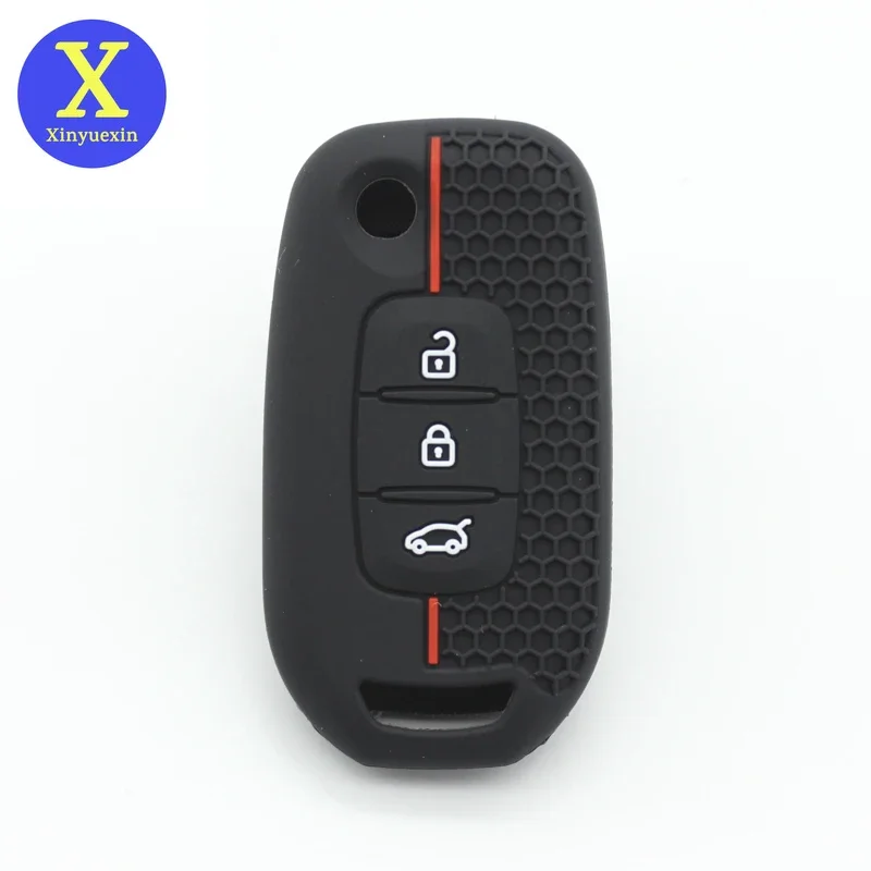 Xinyuexin Silicone Car Key Case Cover for Renault Koleos II Kadjar Captur Sandero Dacia Logan Clio Espace Keychain Accessories