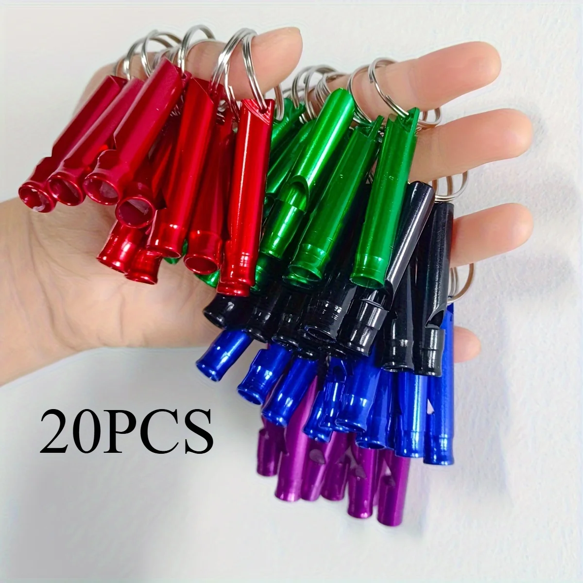 20pcs Aluminum Emergency Whistle for Camping Hiking Travel Survival Gear - Loud Sound Sports Coaches & Dog Training Whistle