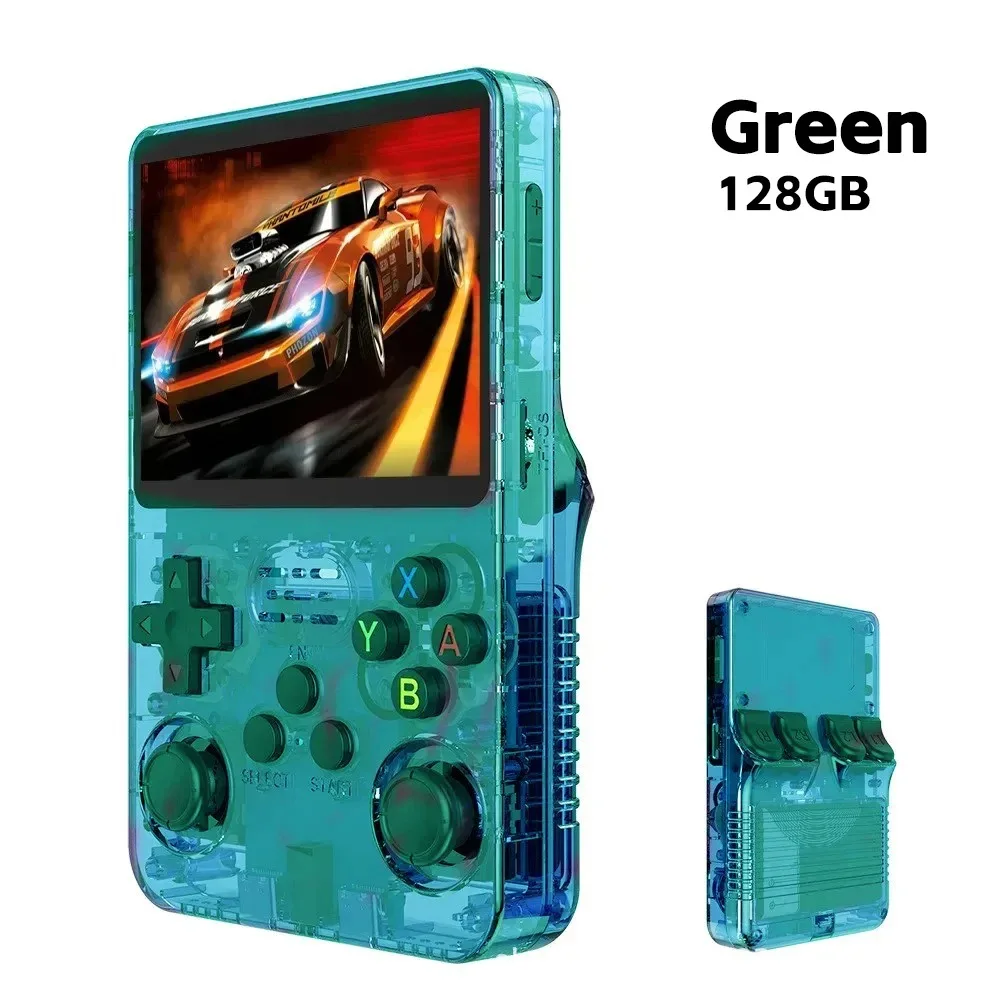 R36s Neue Handheld-Spielkonsole Open-Source-Linux 3,5-Zoll-IPS-Bildschirm Handheld 128GB Videoplayer Weihnachtsgeschenk