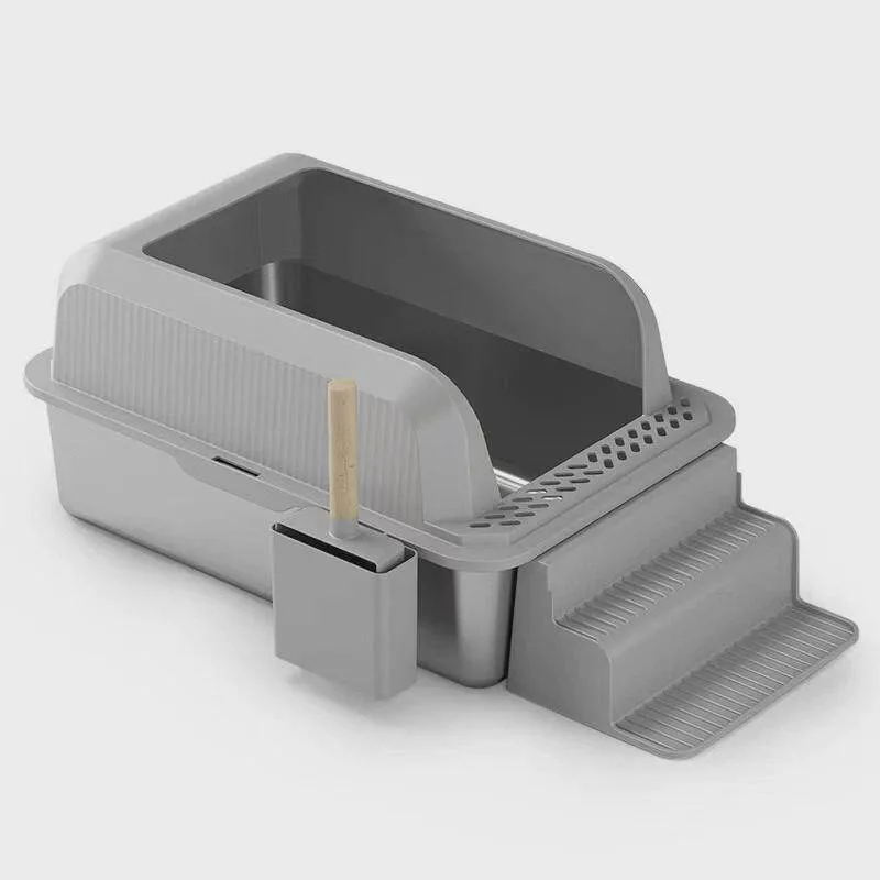 Popular Hot-selling Semi-closed 304 Stainless Steel Cat Litter Basin, Anti-corrosion and Leak-proof Sand, Large Space, Easy
