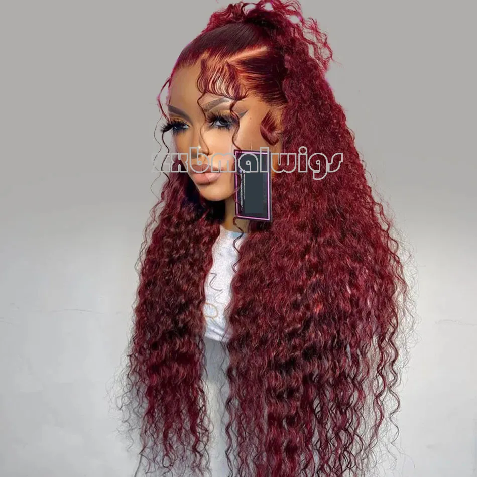 Synthetic Kinky Curly Preplucked 26 Inches Long 180%Density Glueless Blonde Lace Front Wig  Heat Temperature Daily Cosplay