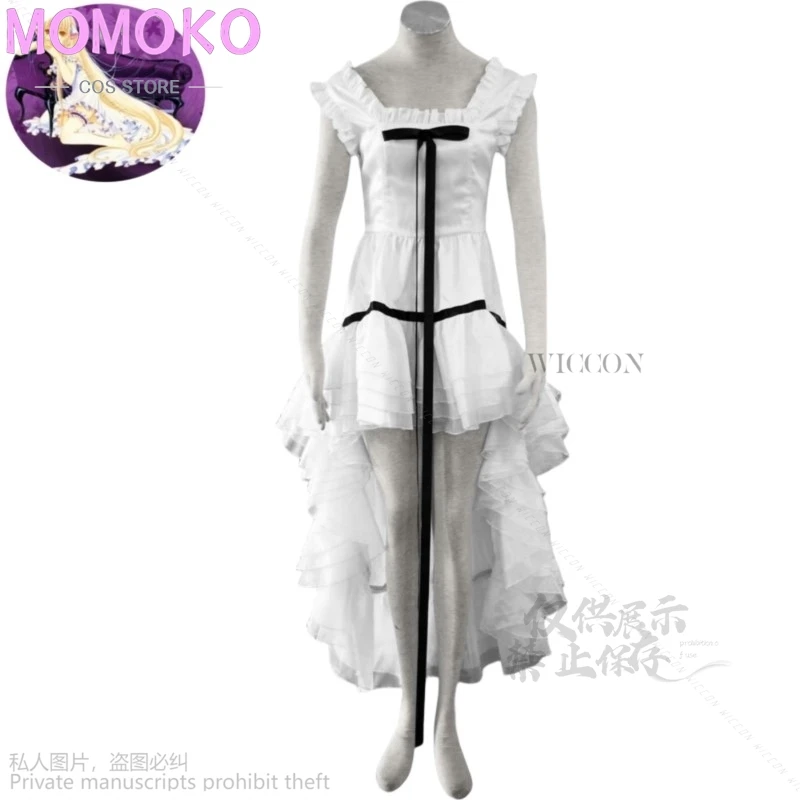 Anime Manga Chobits Chi Cosplay Kostüm Goldene Perücke Weiß Prinzessin Kleid Frau Sexy Kawaii Halloween Geburtstag Party Anzug Lolita