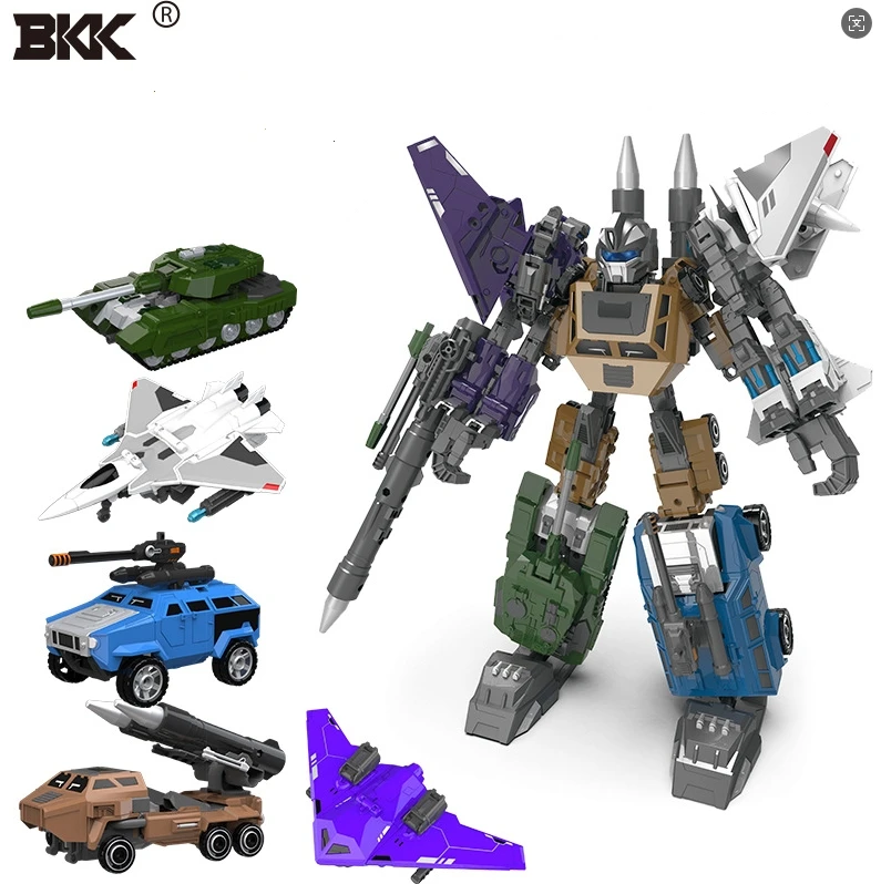 31 ซม.การเปลี่ยนรูปหุ่นยนต์รุ่นโลหะผสมประกอบ 5 In 1 เครื่องบินทหารถังรูปของเล่นเด็ก