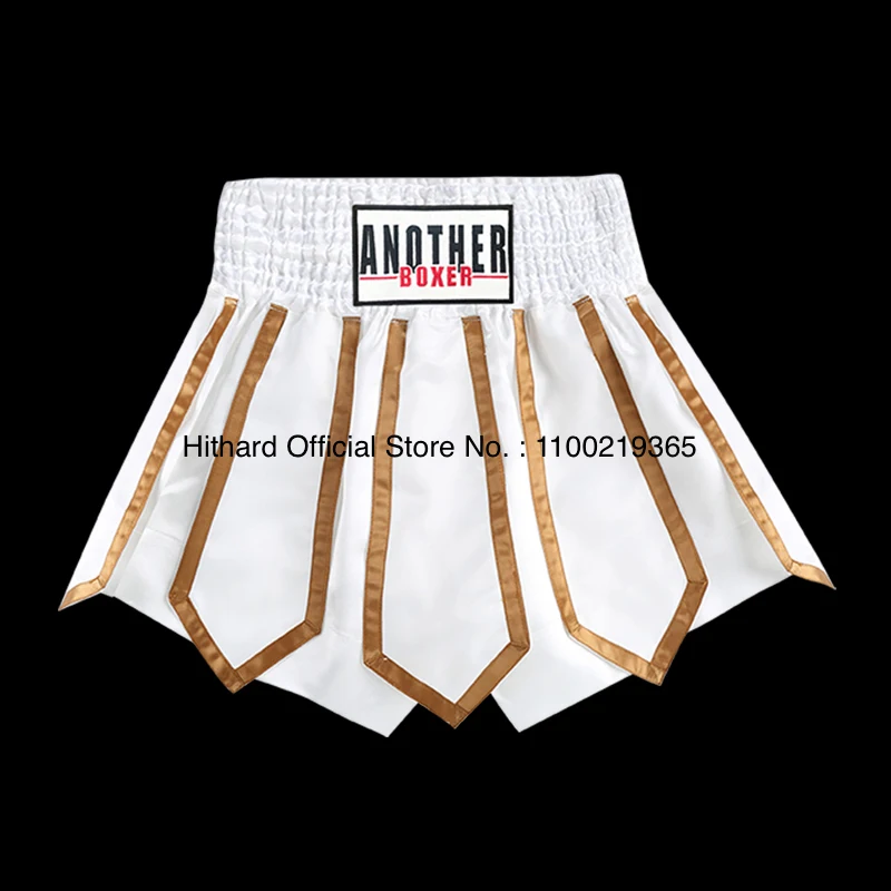 Muay Thai Shorts Kick Boxing Shorts Men Women Child Lotus Ribbons Satin Kickboxing Pants MMA Martial Arts Grappling Fight Wear