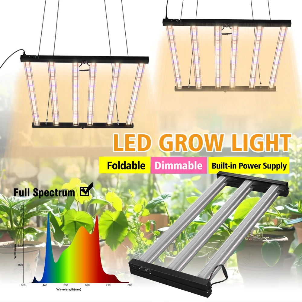 

320W/720W Full Spectrum LED Growth Lamp Foldable Adjustable Spectrum Aluminum Structure Seedling Propagation Flower Growth