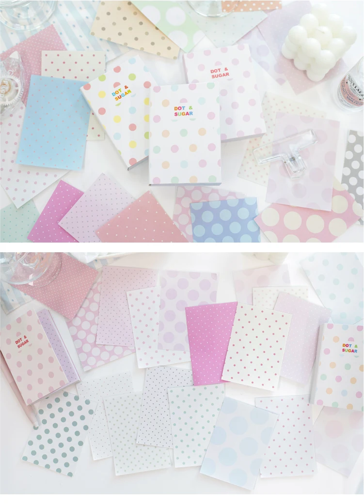 Journal GO 200 Seiten Punktemuster und Zucker-Motiv Notizbuch Niedliches Polka-Dot-Muster Dekoratives Papierblock für Journaling und Scrapbooking – Detail 21