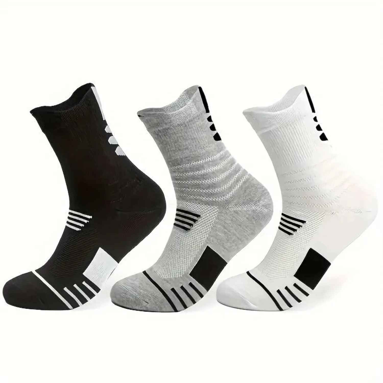 3 Paar Herren-Komfortsocken mit Polsterung für Sport und Outdoor-Aktivitäten – Detail 5