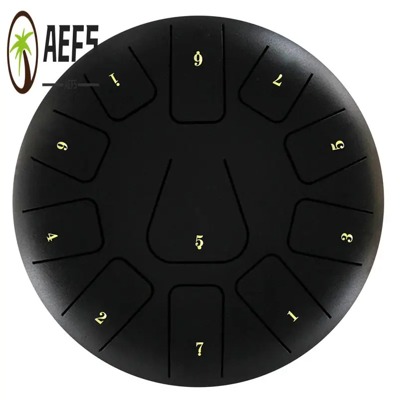 

AEF5-8 Inch Steel Tongue Drum, 11 Note Tambourine With Drumsticks And Finger Picks For Meditations Tambourine Instrument