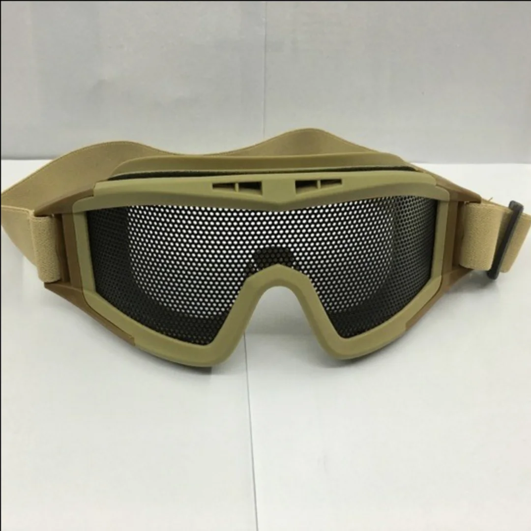 Outdoor Tactical Mesh Protection Metal Mesh Protective Glasses Rock Climbing Resistance To Impact