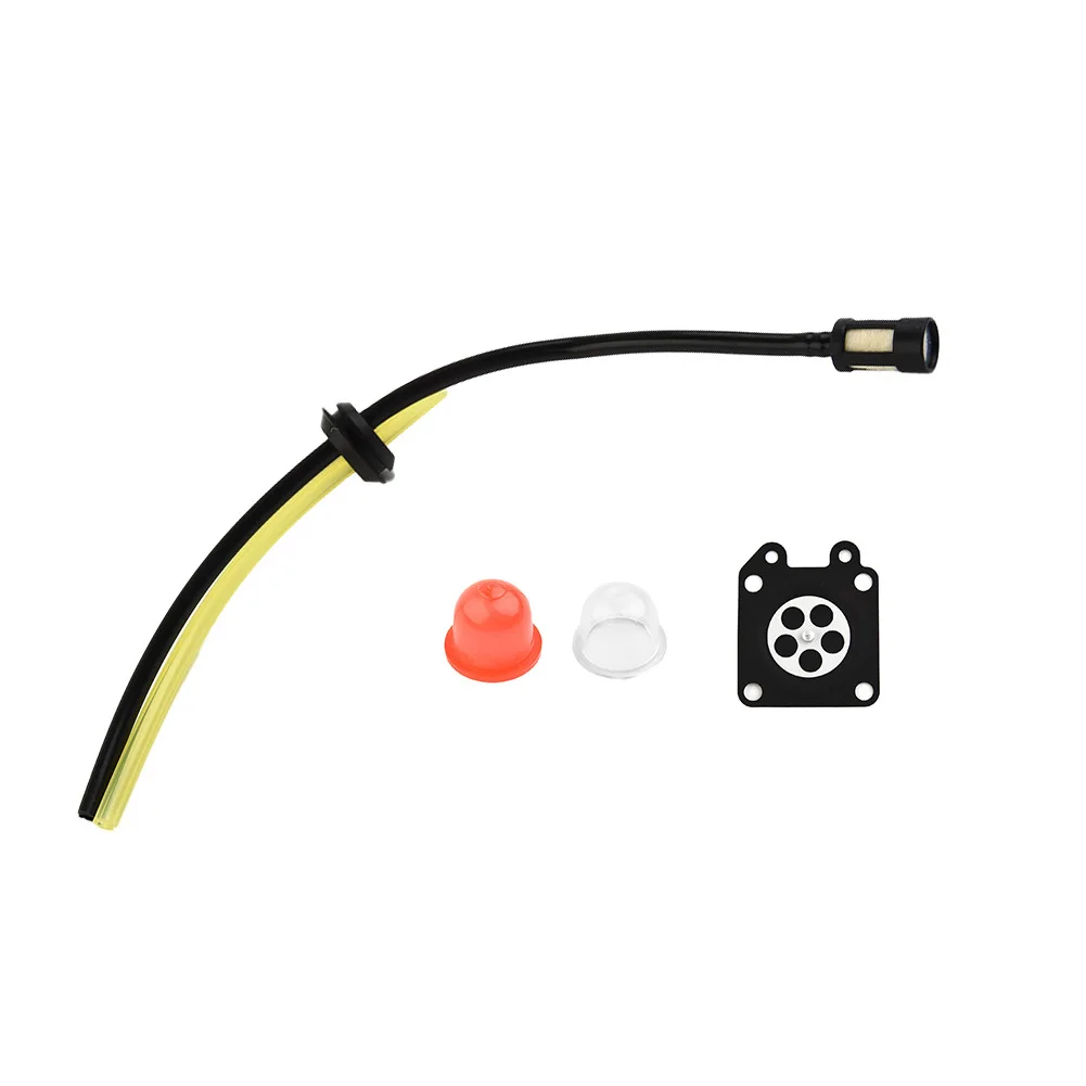 Fuel System Repair Kit Featuring Filter Hose Seal Carburetor Membrane and Two For Primer Bulb Sizes for Garden Power Equipment