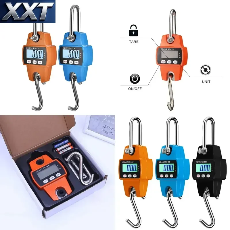 XXT 2026 Hot Sell Small Digital Suspension Hook Scale 100/200/300kg Handheld Luggage Weigh Scale