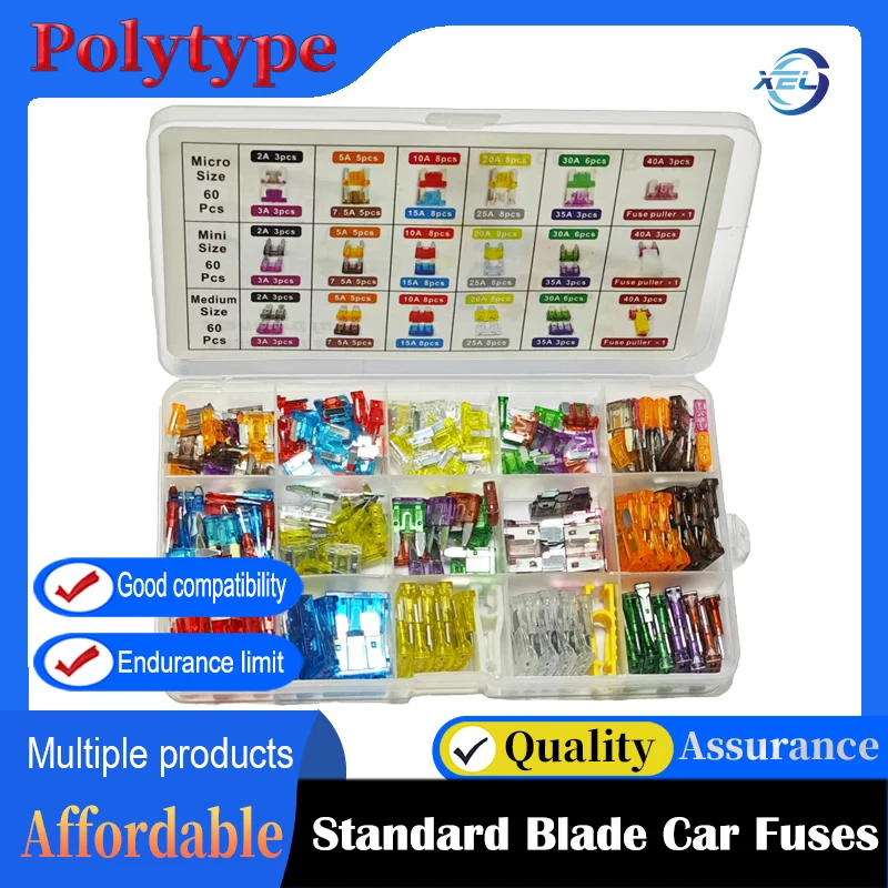 

Car Fuse Blade Fuse 180pcs in 1box Medium Standard Blade Fuse InsertMicro Fuse Assortment AUTO 3A5A/7.5A/10A/15A/20A/25A/35A/40A