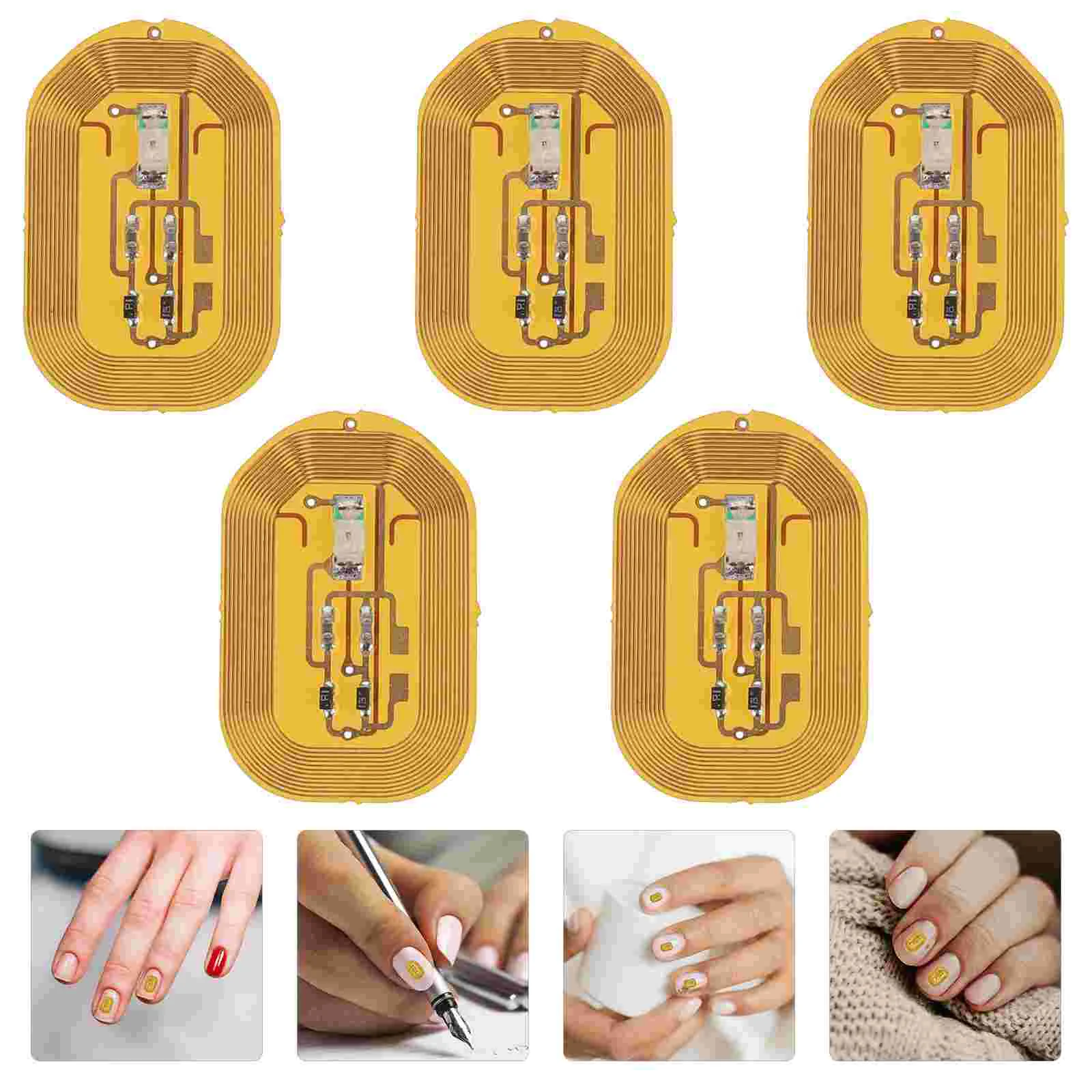 5 Pcs Nail Luminous Chip Stickers for Decals Women Accessories Nfc Manicure