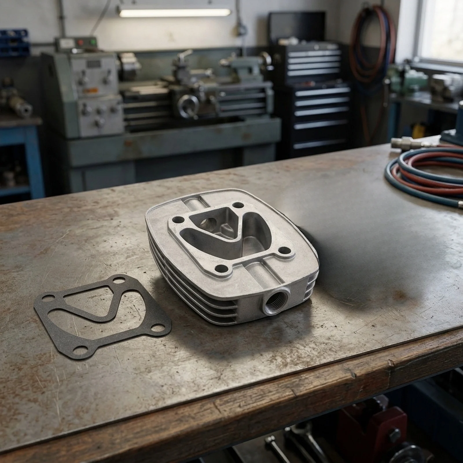 Air Compressor Repair Aluminum Fittings Cooling Cover Compressor Cylinder Cover Optimal Performance Heat And Pressure Resistance