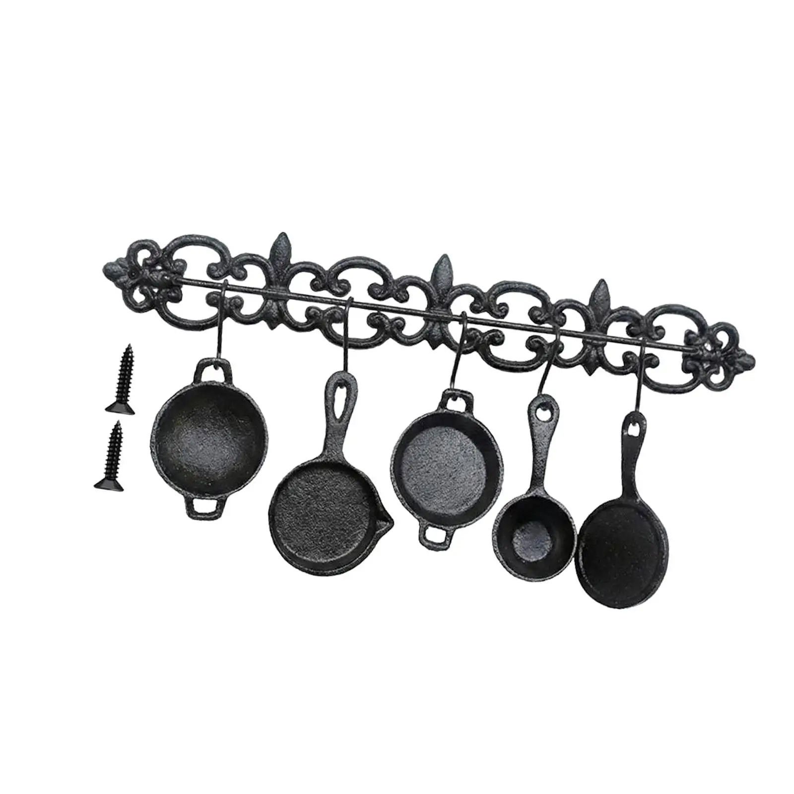 Hand Finished Cast Iron Wall Sculpture Country Style Tableware Wall Decor for Home Entrance Decoration