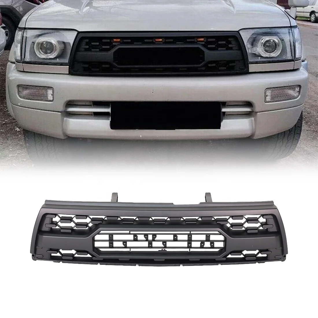 Car Grills Accessories Auto Parts 4X4 Off Road Front Bumper Grille With Lights Fit For 1996-2002 Toyota 4Runner