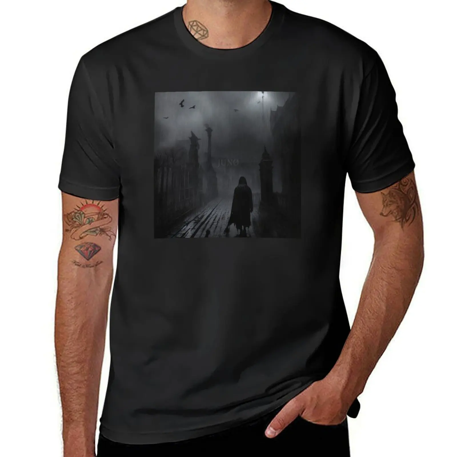 goth design crows darkness JUN? T-Shirt sublime Blouse blanks heavyweights men clothing