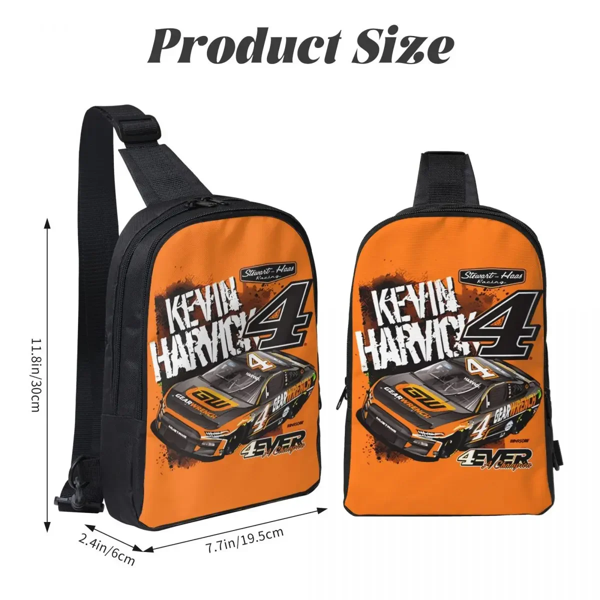 Kevin Harvick 4 Crossbody Sling Rugzak Schouder Sling Borsttas Verstelbare Reizen Wandelen Dagrugzak Outdoor voor Dames en Heren