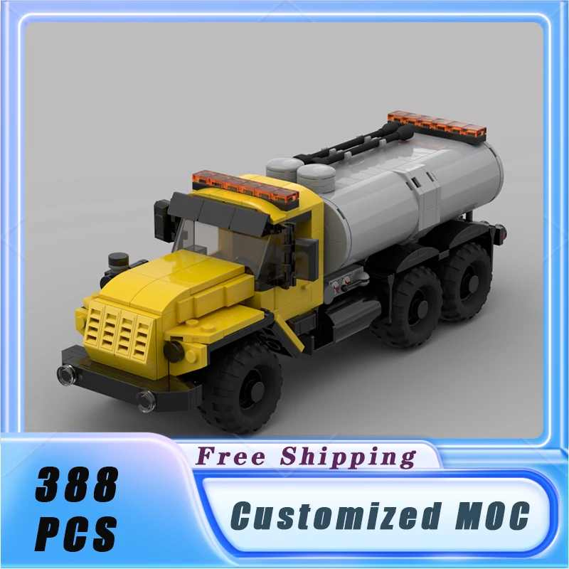 Classical City Vehicles MOC URAL 4320 6x6 Tanker Truck Building Blocks Model Bricks Sets Assemble Display Children\'s Toys Gifts