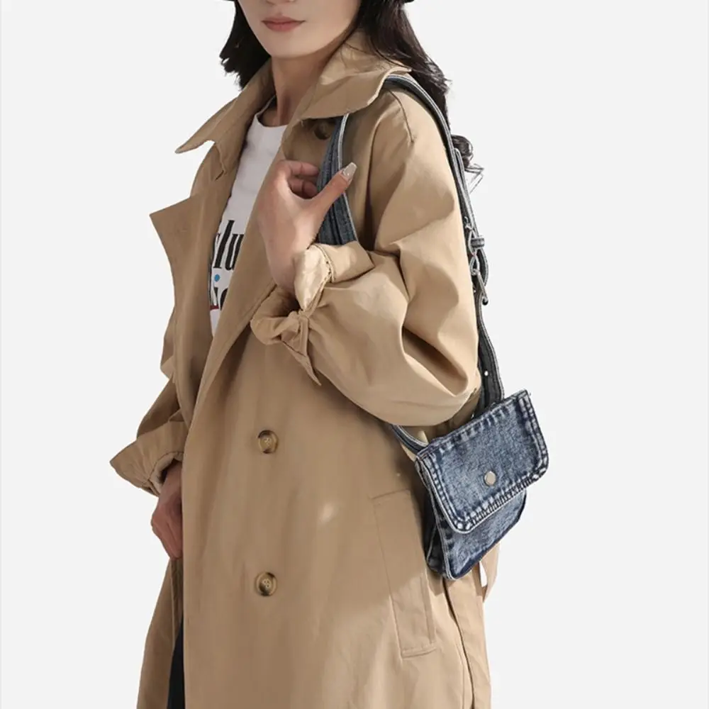 

Многофункциональная джинсовая поясная сумка-кобура в корейском стиле, легкая портативная нагрудная сумка для мужчин и женщин