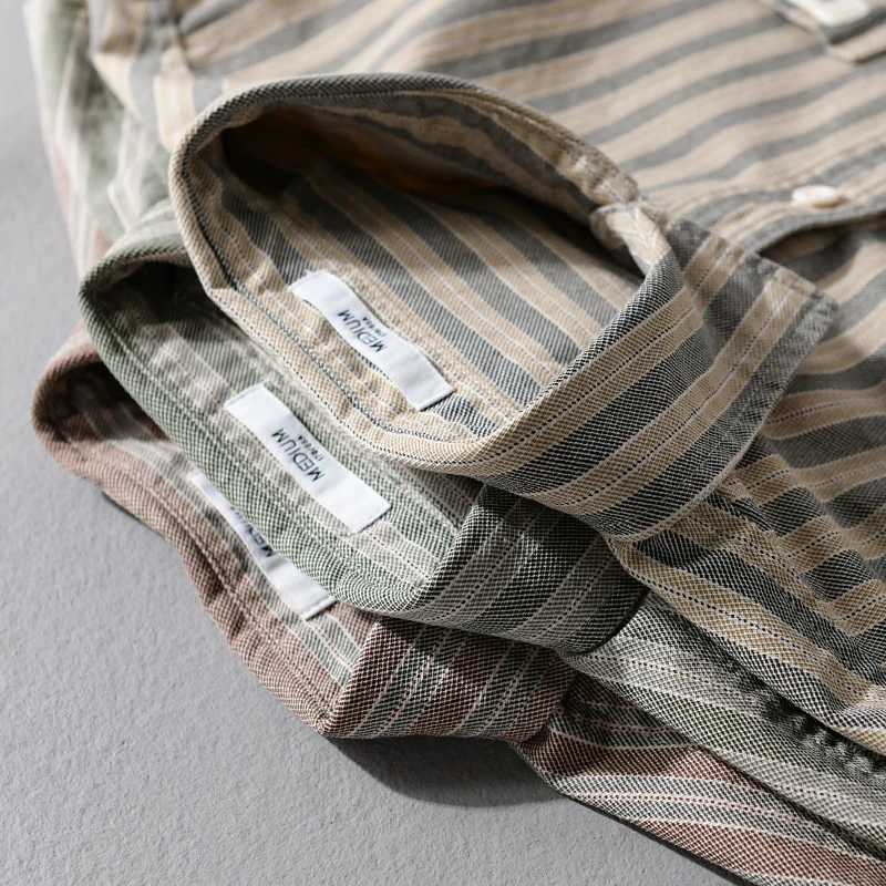 

Корейско-японская полосатая рубашка Fusion для мужчин, премиум-класса, 100% хлопок, оверсайз, модный уличный стиль, весенний незаменимый