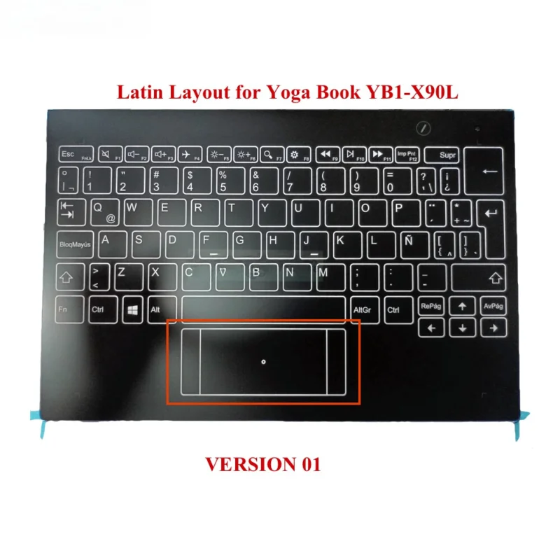 For Lenovo Yoga Book Yogabook YB1-X90L/X90F/X91L X91F Palmrest Backlit Keyboard