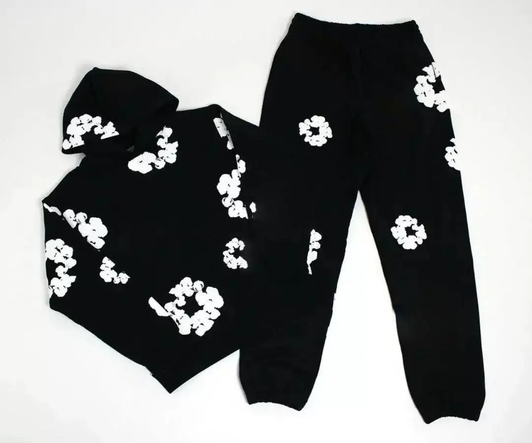 2026 New cross-border hot selling fashionable cotton foam printed hoodie, European and American fashion men's sports suit