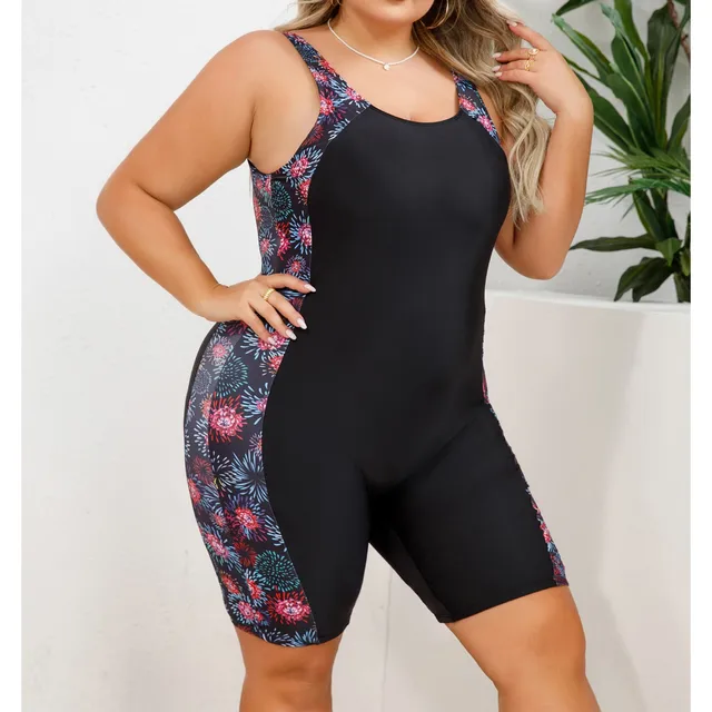 Plus Size Swimwear Women Patchwork Surfing Wetsuit Bathing Suit High Waist Beachwear Thong Monokini 4XL One Piece Swimsuit