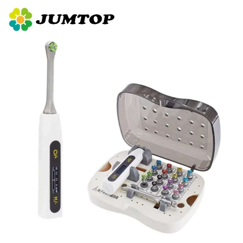 

JUMTOP 1 Set Dental Universal Implant Prosthetic Kit Electric Implant Torque Wrench with 16 Screwdrivers
