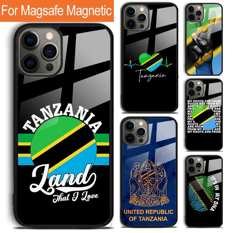 Tanzania Flag Phone Case For iPhone 16 15 14 13 12 11 Pro Max Plus Magsafe Magnetic Wireless Charging Cover