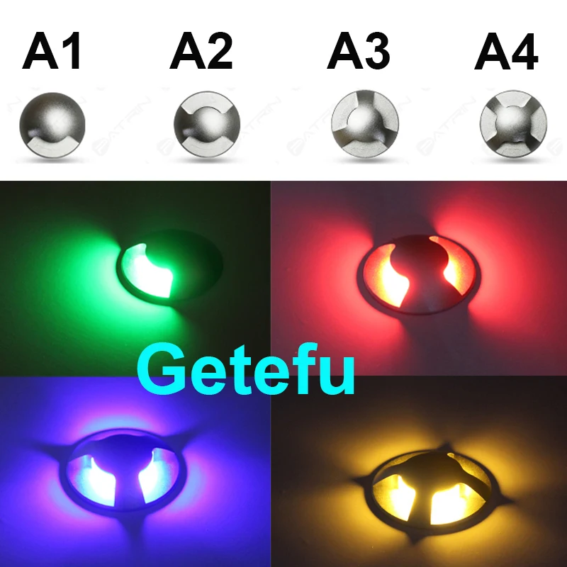 4 Stück 3W/5W LED Bodeneinbauleuchte IP67 DC12V Außen-Einbauleuchte 1/2/4-Seitenansicht Untergrundlampe Gehwegbeleuchtung AC110V 220V – Detail 9